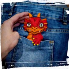 Брошь Карманный дракоша