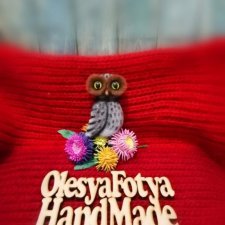 Брошь совушка