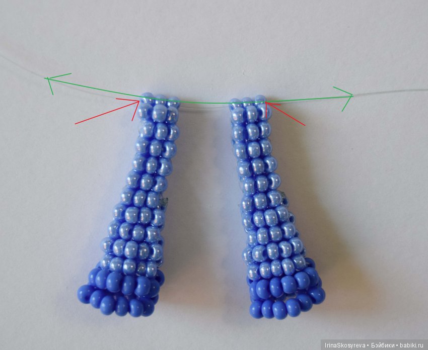На новую леску длиной 90 см опускаем ноги, как показано на рисунке