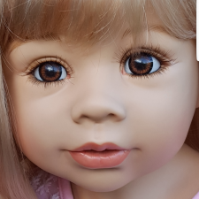 У куклы разный разрез и размер глаз