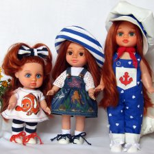 Банда рыжиков ООАК Веснянок. Соня-рыбка клоун, Ася-наливное яблочко и Элечка стильная девочка прощаются с летом