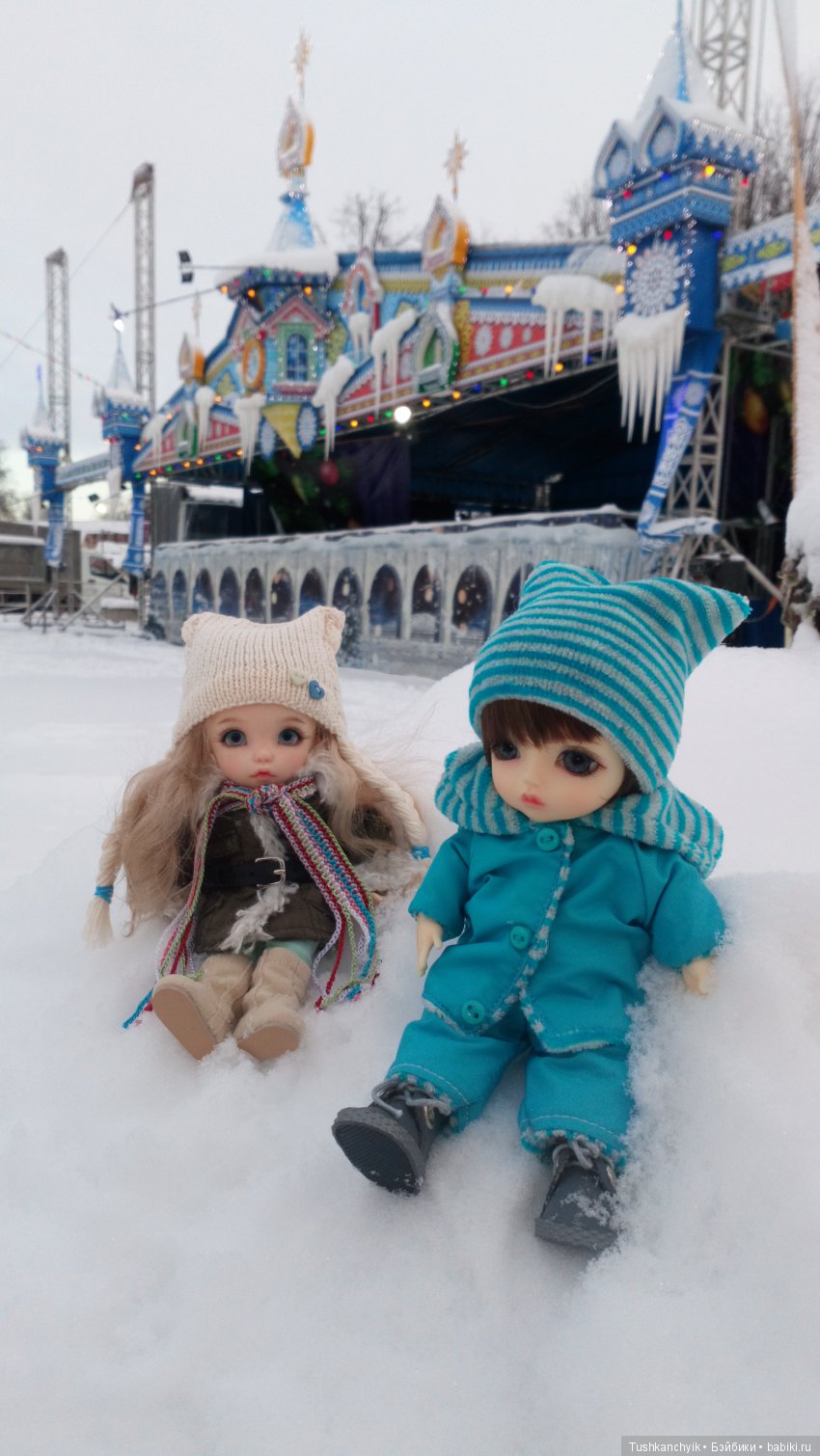 Каролинка и Марик. Зимняя прогулка | Бэйбики Каролинка и Марик. Зимняя прогулка