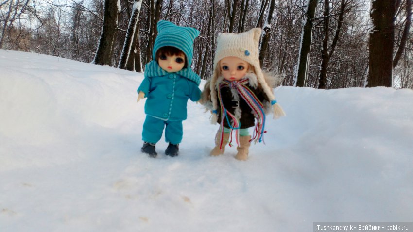 Каролинка и Марик. Зимняя прогулка | Бэйбики Каролинка и Марик. Зимняя прогулка