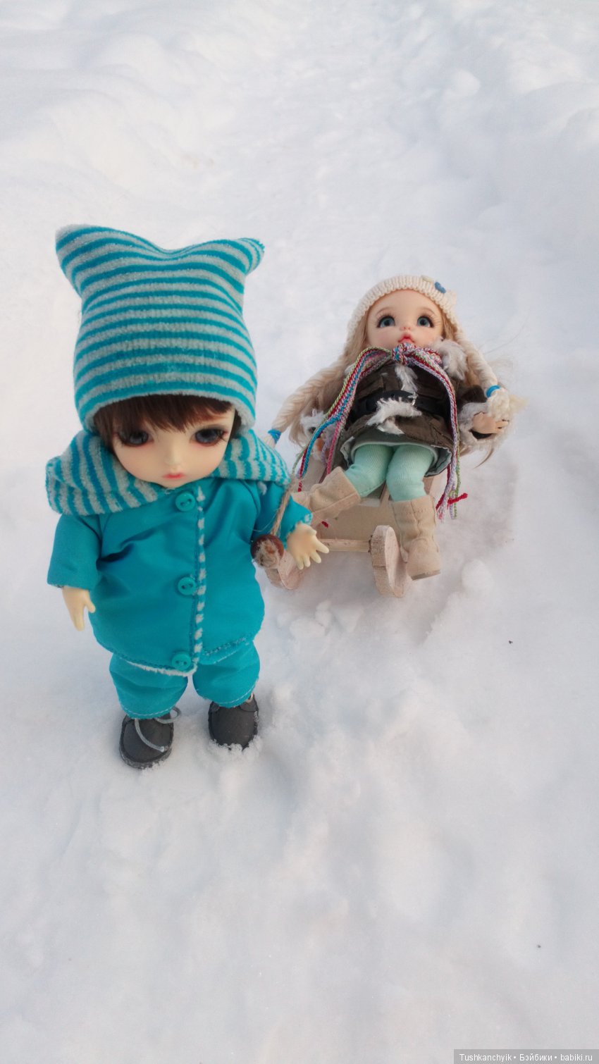 Каролинка и Марик. Зимняя прогулка | Бэйбики Каролинка и Марик. Зимняя прогулка