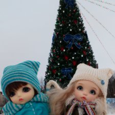 Каролинка и Марик. Зимняя прогулка