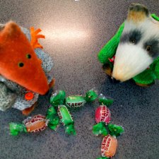 Домино и Томас. На работе