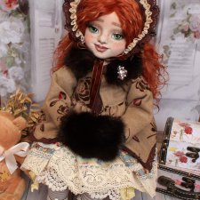 Текстильная куколка Ингрид авторские куклы Елены Коноплёвой