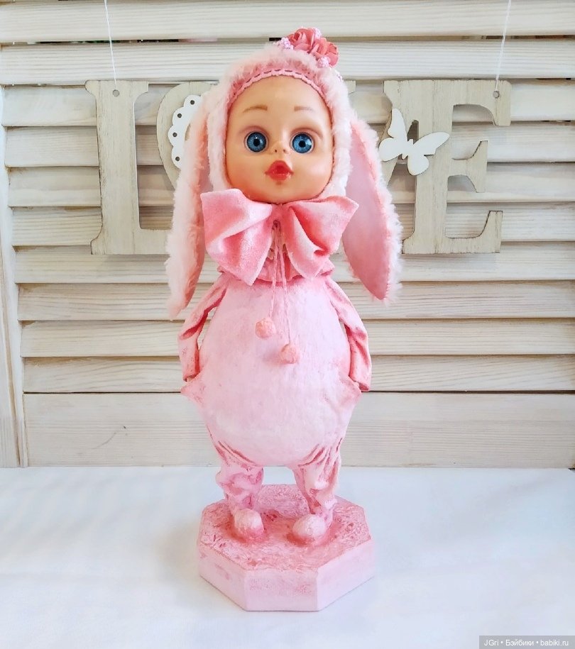 Новая жизнь старой куклы. Розовый кролик