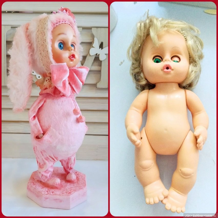 Новая жизнь старой куклы. Розовый кролик