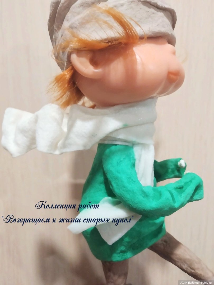 Новая жизнь старой куклы. Цветы для мамы