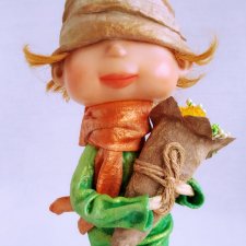 Новая жизнь старой куклы. Цветы для мамы