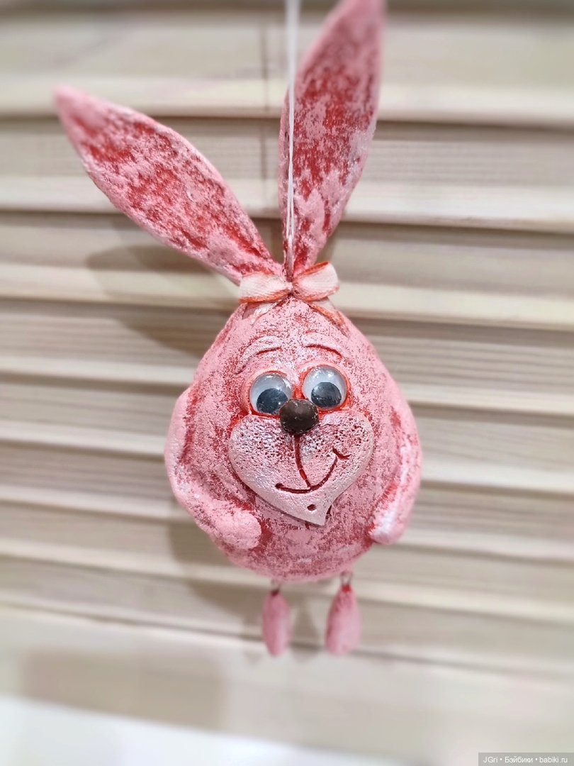 Елочные игрушки из ваты - Кролики