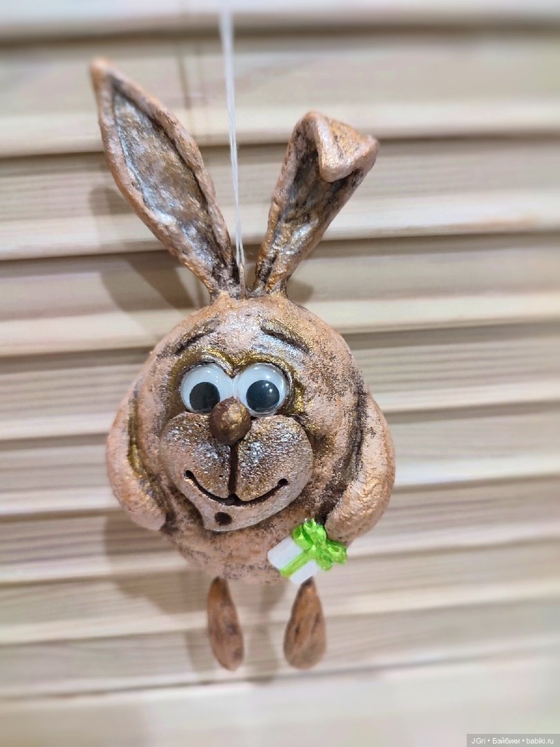 Елочные игрушки из ваты - Кролики