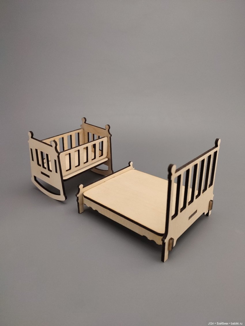 Набор мебели для маленьких кукол (из фанеры), 40 предметов (фото 9)