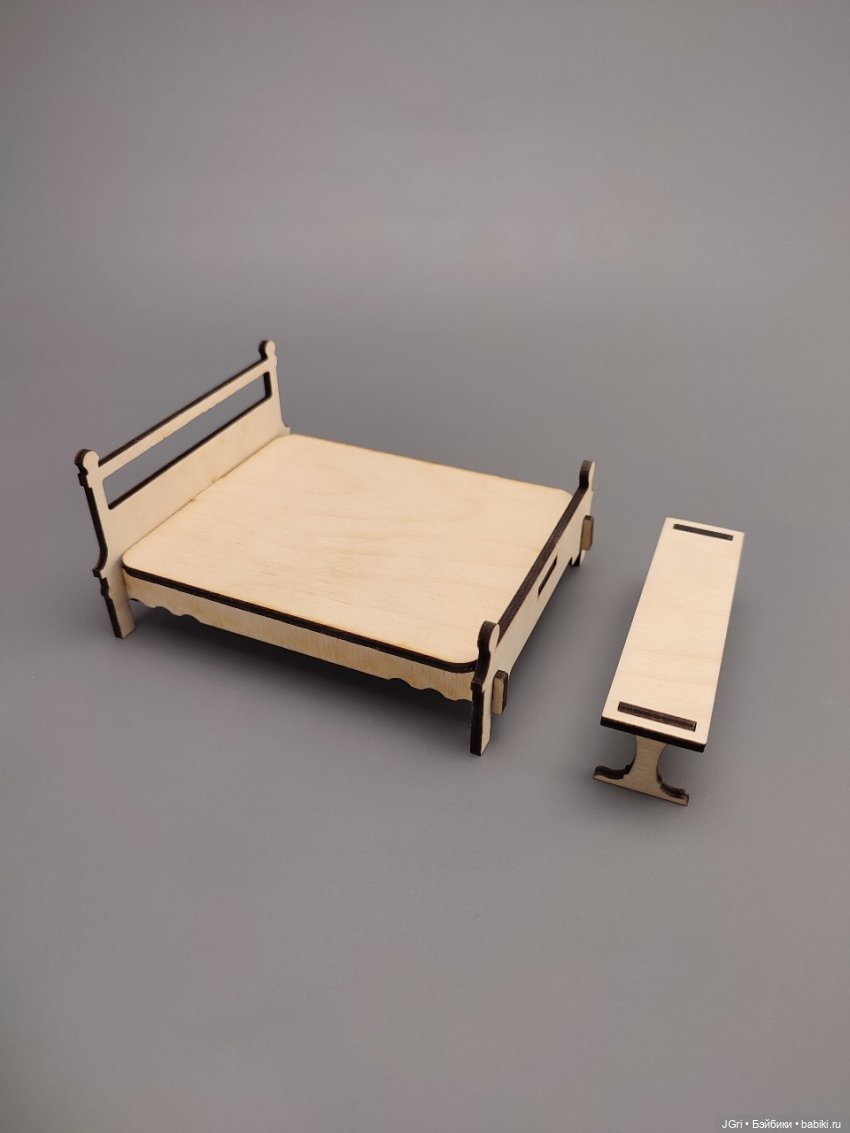 Набор мебели для маленьких кукол (из фанеры), 40 предметов (фото 3)