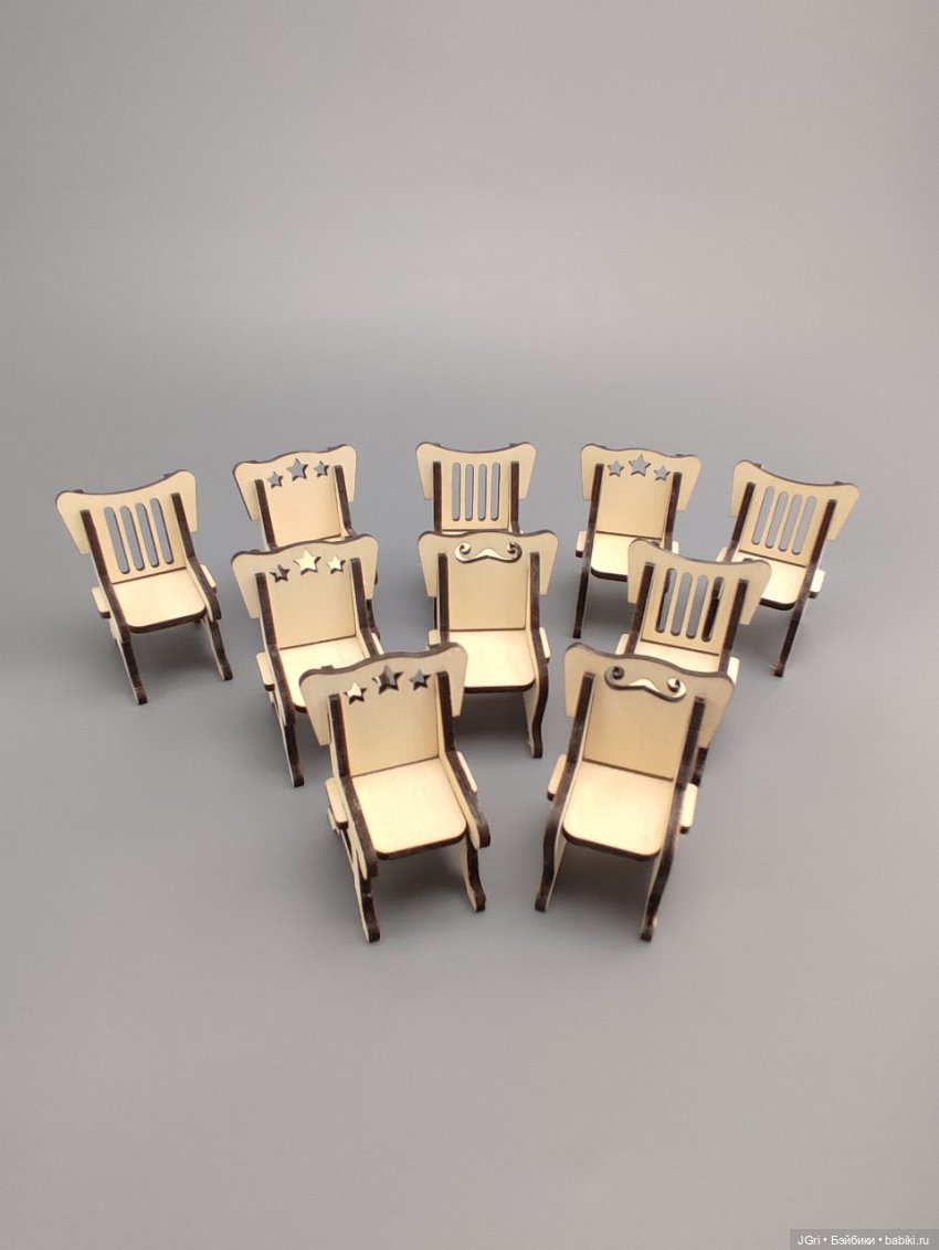 Набор мебели для маленьких кукол (из фанеры), 40 предметов (фото 5)