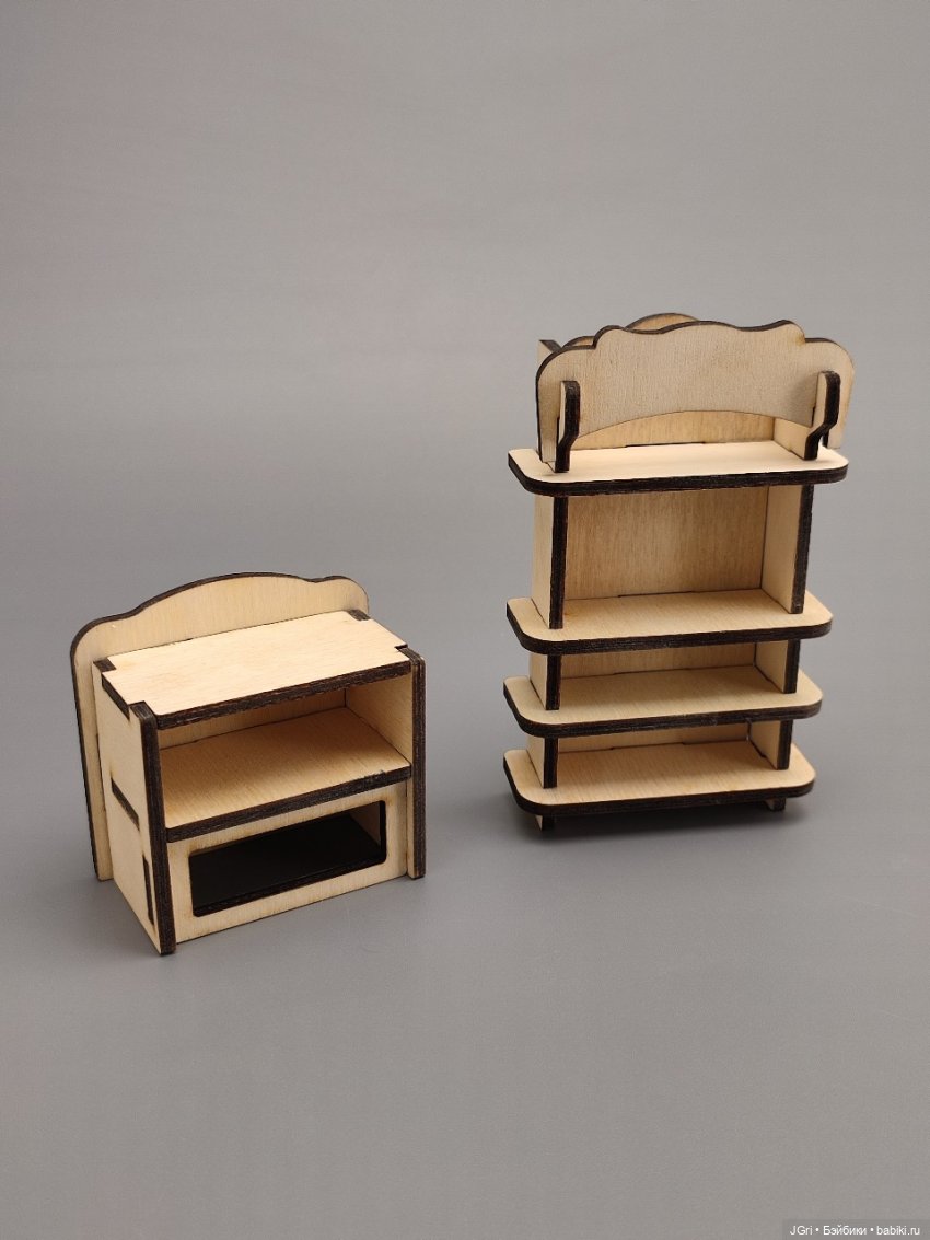 Набор мебели для маленьких кукол (из фанеры), 40 предметов (фото 4)