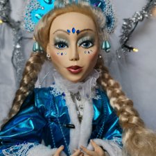 Волшебная Снегурочка, шарнирная интерьерная кукла