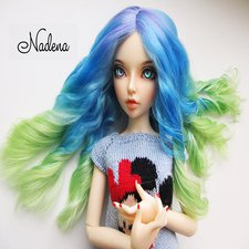 Голубо-зелёный парик