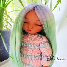 Фиолетово-зелёный парик