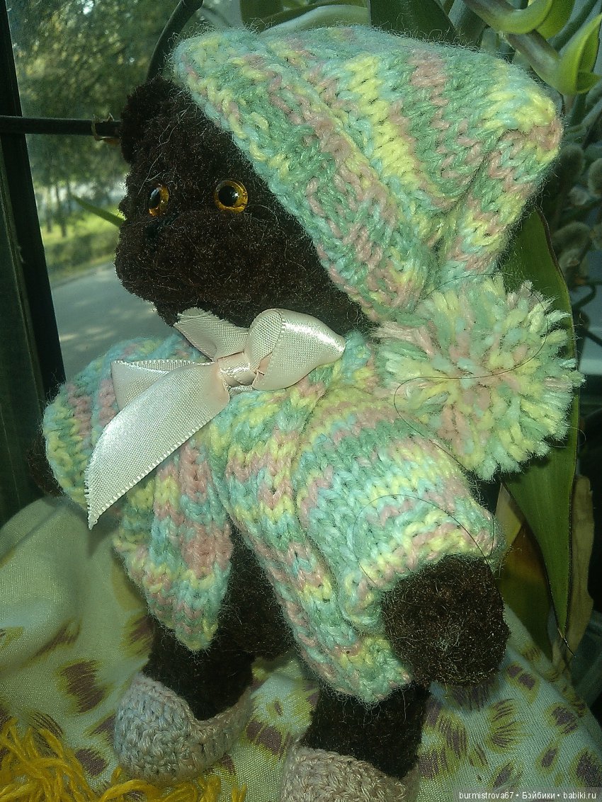 Мишка из велюровой пряжи — Вязаные игрушки и амигуруми: крючком (фото 2)
