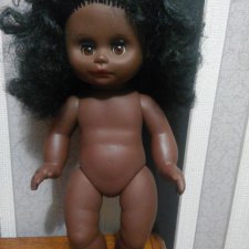 Редкая Кукла Негритёнок,афроамериканка Пупс, Винил, 35 см гдр