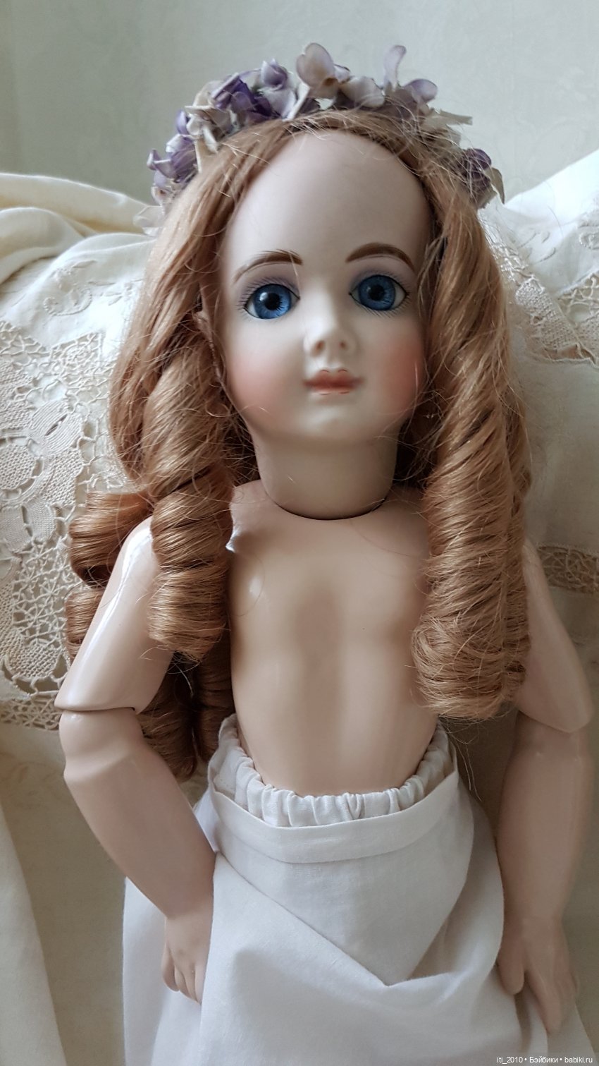 "Девушка-ВЕСНА"- реплика антикварной куклы Andre Thuillier (AT) от Jamie Englert (Джейми Энглерт) в наряде от Mary Lambeth