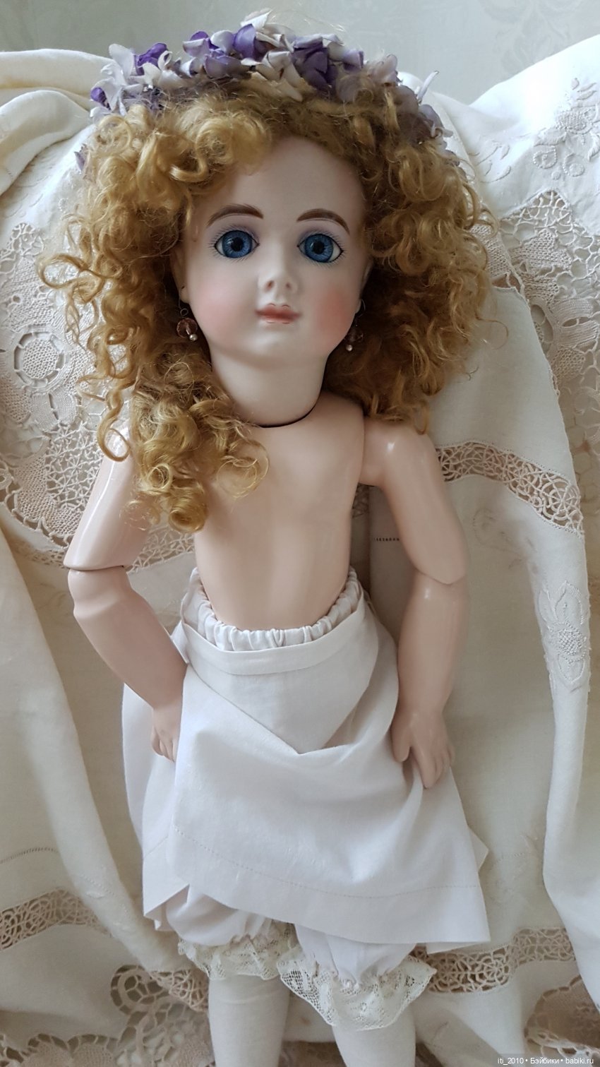 "Девушка-ВЕСНА"- реплика антикварной куклы Andre Thuillier (AT) от Jamie Englert (Джейми Энглерт) в наряде от Mary Lambeth