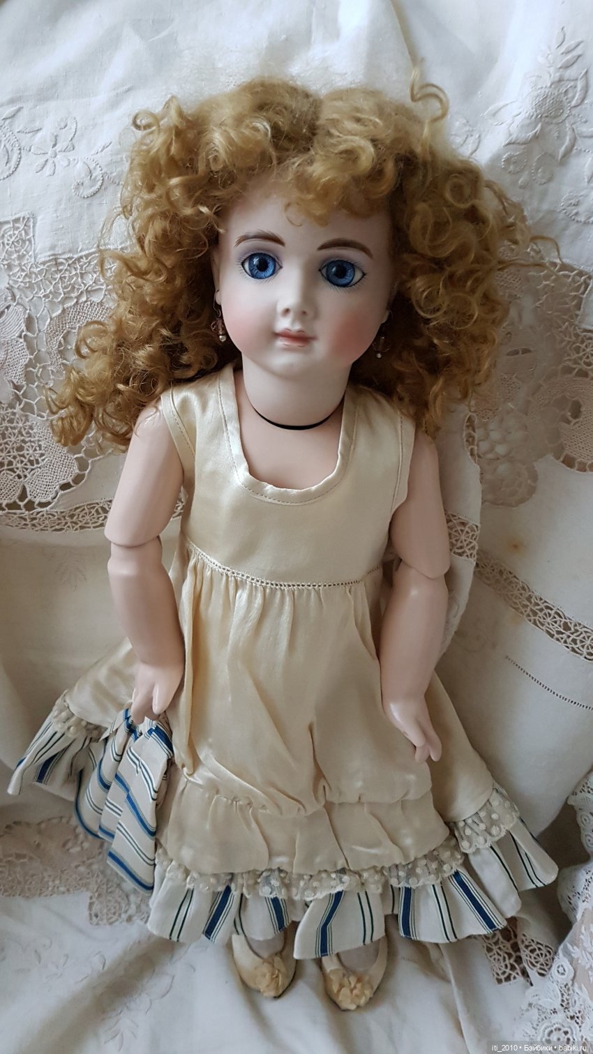 "Девушка-ВЕСНА"- реплика антикварной куклы Andre Thuillier (AT) от Jamie Englert (Джейми Энглерт) в наряде от Mary Lambeth