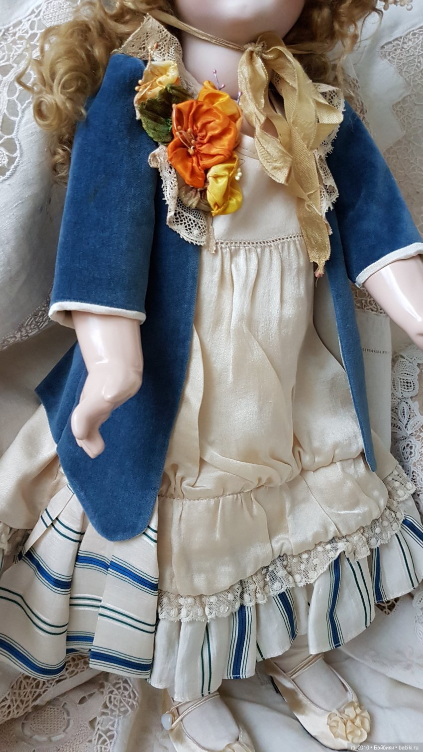 "Девушка-ВЕСНА"- реплика антикварной куклы Andre Thuillier (AT) от Jamie Englert (Джейми Энглерт) в наряде от Mary Lambeth