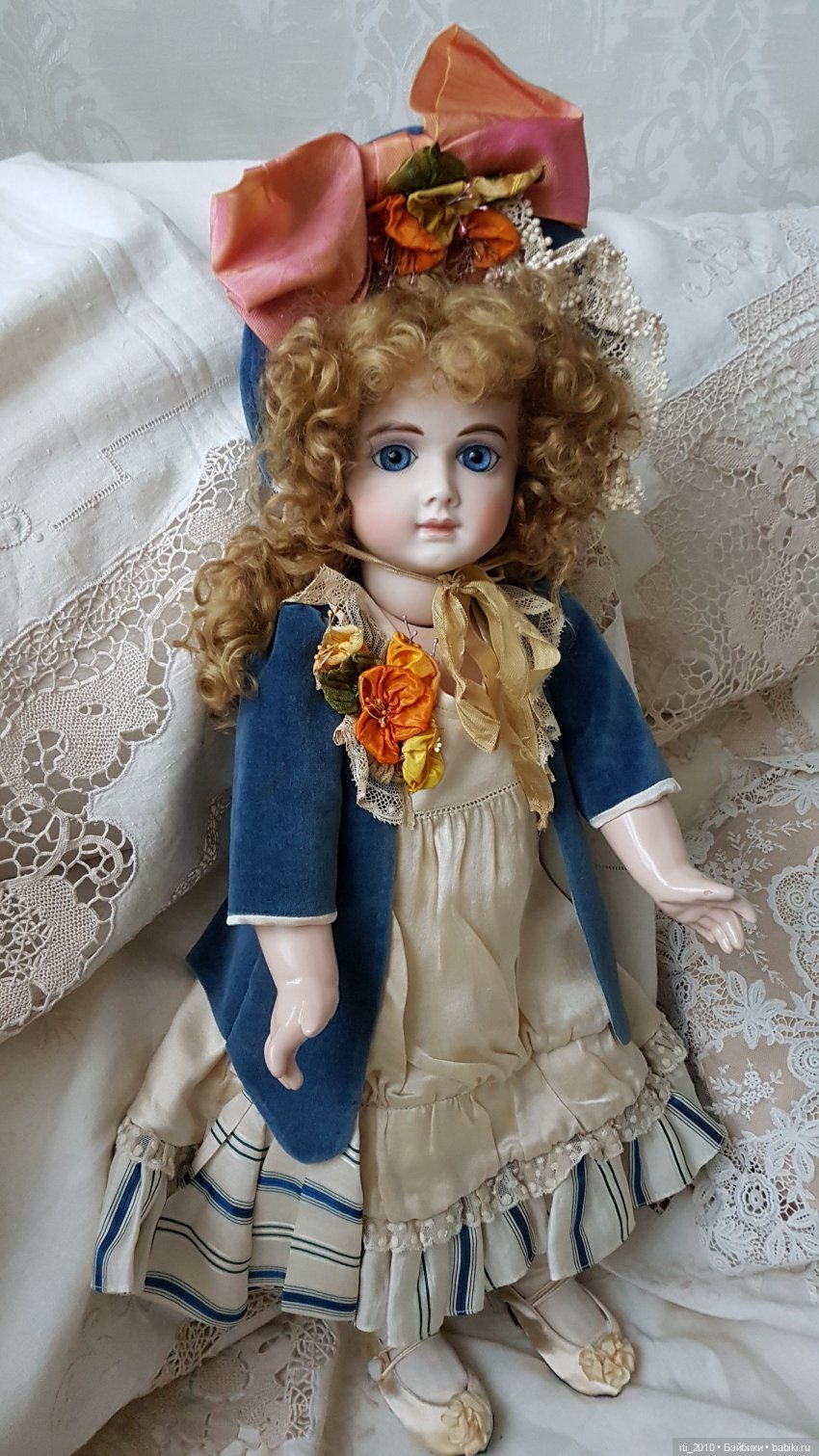 "Девушка-ВЕСНА"- реплика антикварной куклы Andre Thuillier (AT) от Jamie Englert (Джейми Энглерт) в наряде от Mary Lambeth
