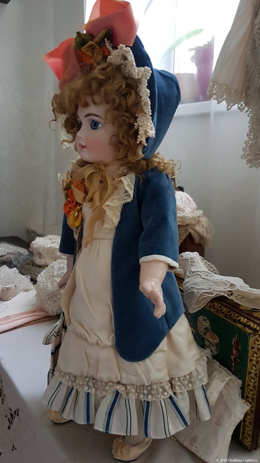 "Девушка-ВЕСНА"- реплика антикварной куклы Andre Thuillier (AT) от Jamie Englert (Джейми Энглерт) в наряде от Mary Lambeth