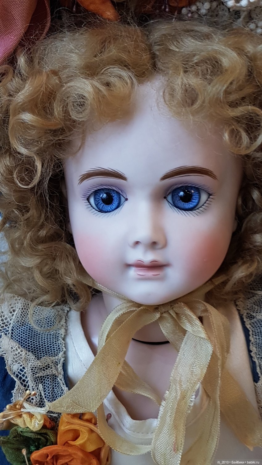 "Девушка-ВЕСНА"- реплика антикварной куклы Andre Thuillier (AT) от Jamie Englert (Джейми Энглерт) в наряде от Mary Lambeth