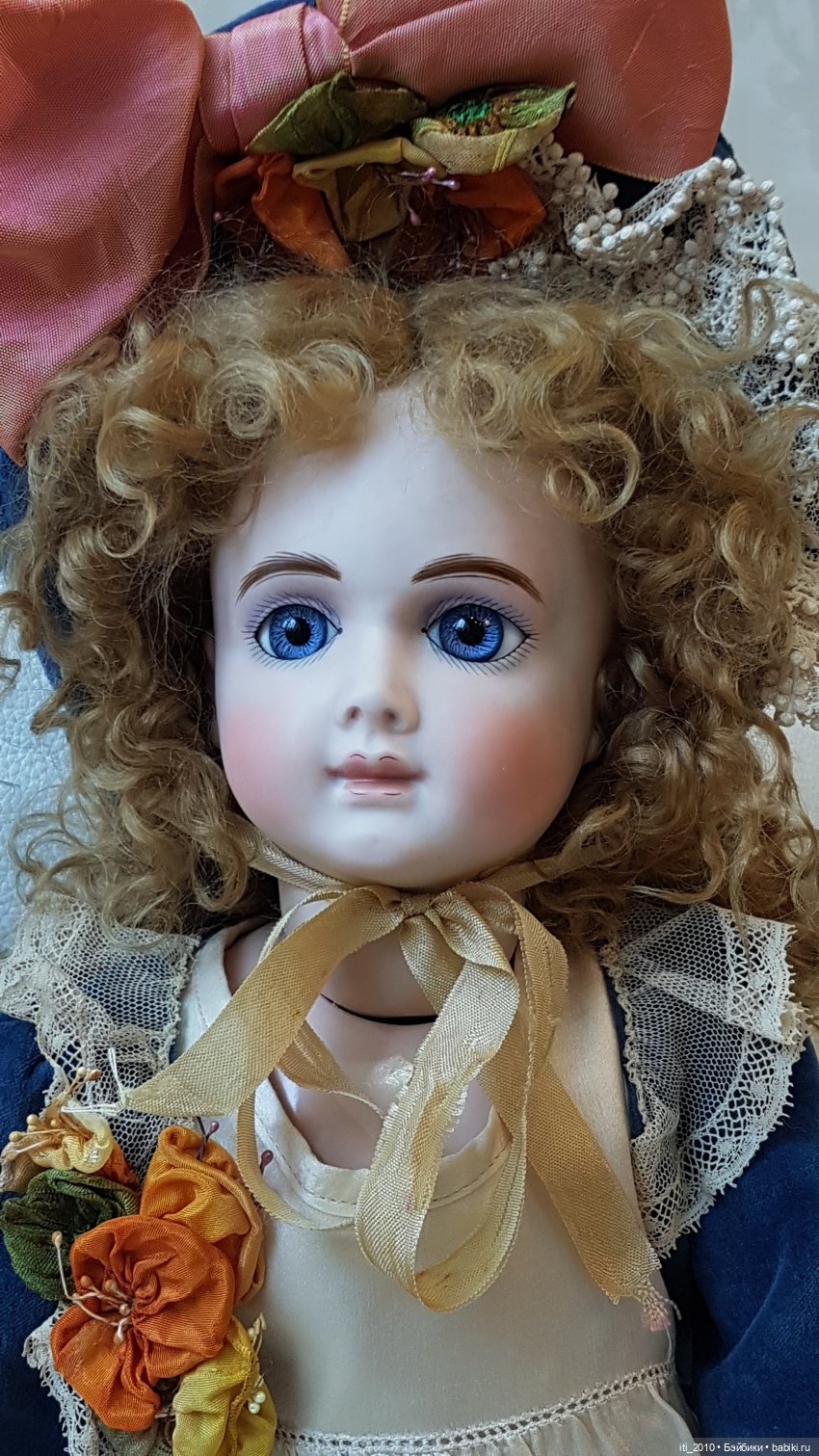 "Девушка-ВЕСНА"- реплика антикварной куклы Andre Thuillier (AT) от Jamie Englert (Джейми Энглерт) в наряде от Mary Lambeth