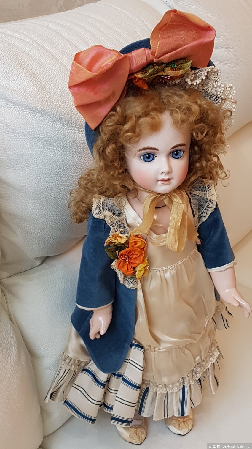 "Девушка-ВЕСНА"- реплика антикварной куклы Andre Thuillier (AT) от Jamie Englert (Джейми Энглерт) в наряде от Mary Lambeth