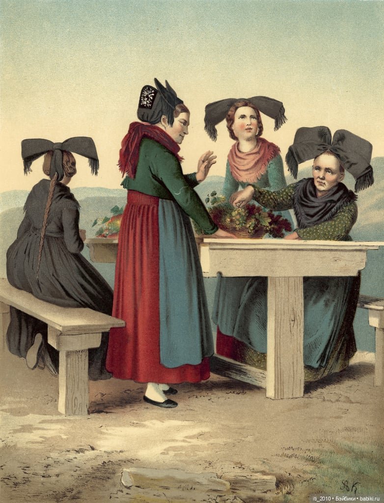 Альберт Кречмер "Традиционные германские костюмы середины XIX века". Часть 3 (хромолитографии)