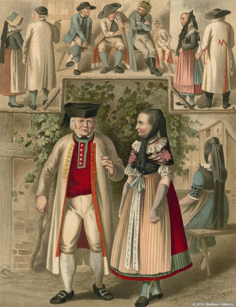 Альберт Кречмер "Традиционные германские костюмы середины XIX века". Часть 3 (хромолитографии)