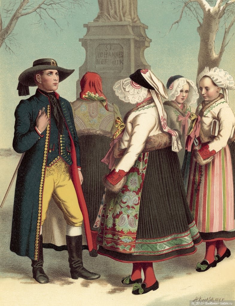 Альберт Кречмер "Традиционные германские костюмы середины XIX века". Часть 3 (хромолитографии)