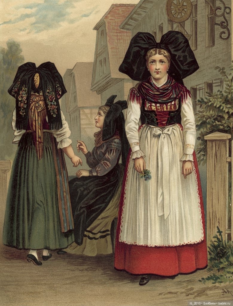 Альберт Кречмер "Традиционные германские костюмы середины XIX века". Часть 3 (хромолитографии)