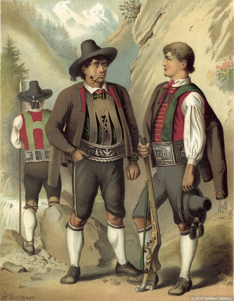 Альберт Кречмер "Традиционные германские костюмы середины XIX века". Часть 4 (финальная)