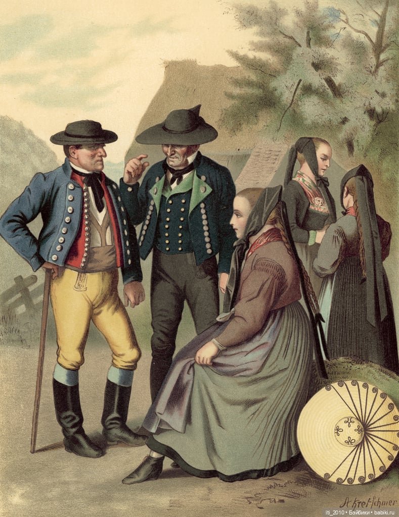 Альберт Кречмер "Традиционные германские костюмы середины XIX века". Часть 4 (финальная)