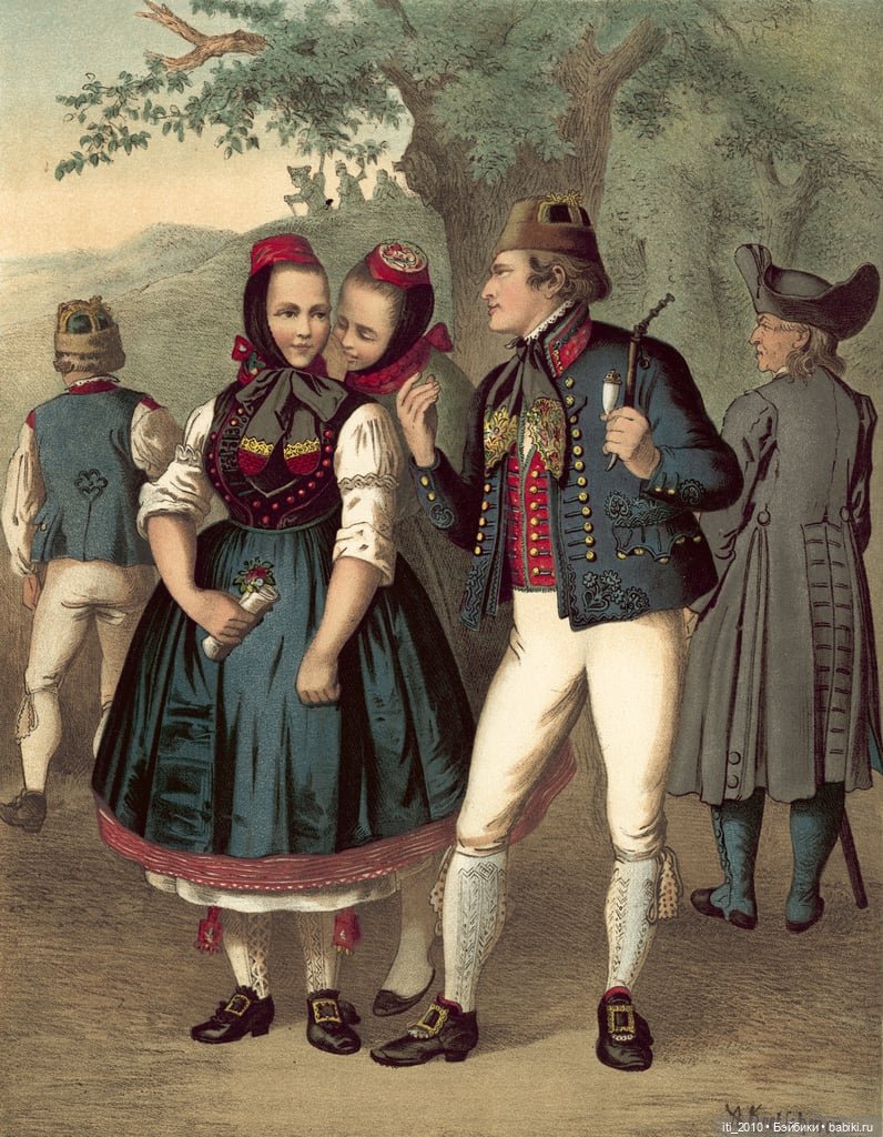 Альберт Кречмер "Традиционные германские костюмы середины XIX века". Часть 3 (хромолитографии)