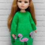 Платье Фламинго для кукол Паола Рейна Paola Reina