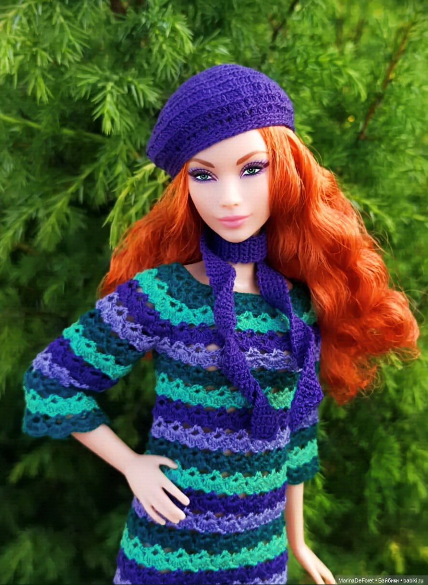 Вязаная одежда для кукол - часть вторая