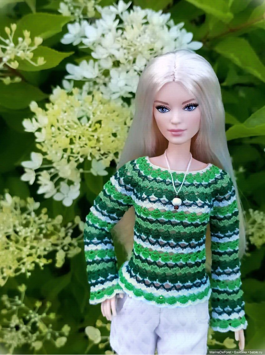 Вязаная одежда для кукол - часть третья - в одну нитку