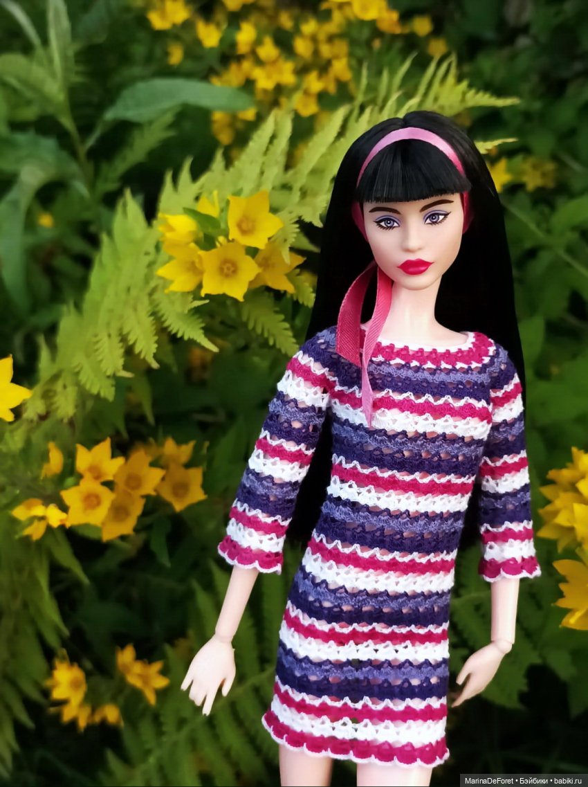Вязаная одежда для кукол - часть третья - в одну нитку