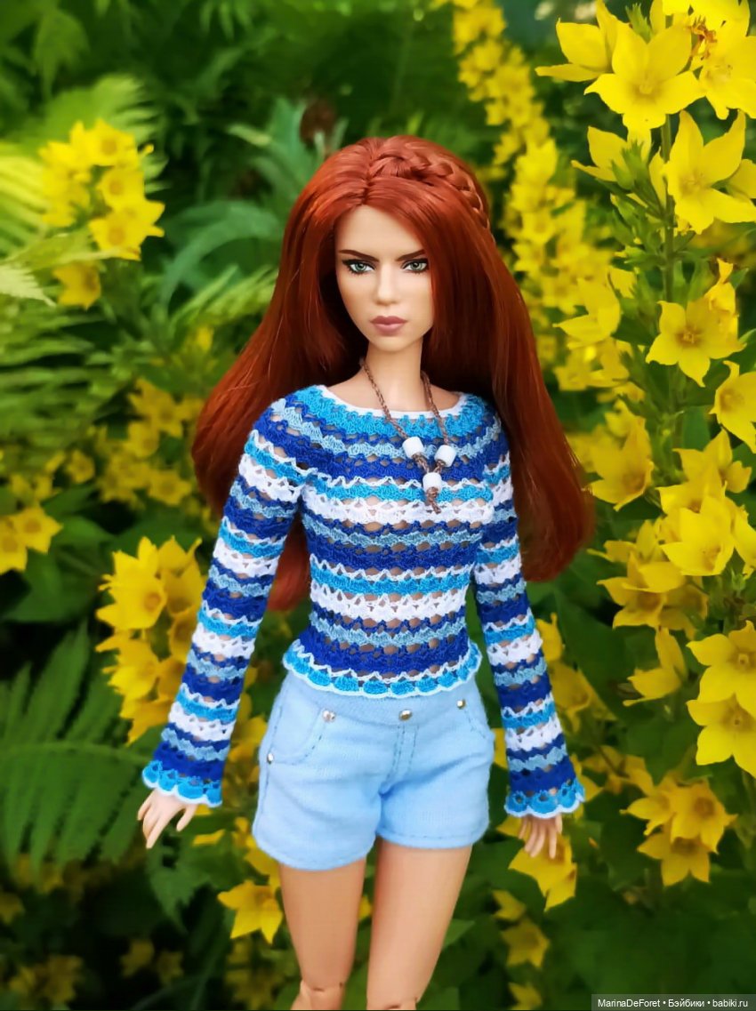 Вязаная одежда для кукол - часть третья - в одну нитку