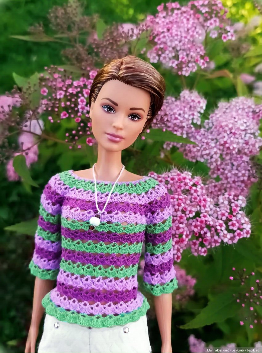 Вязаная одежда для кукол - часть третья - в одну нитку (фото 4)