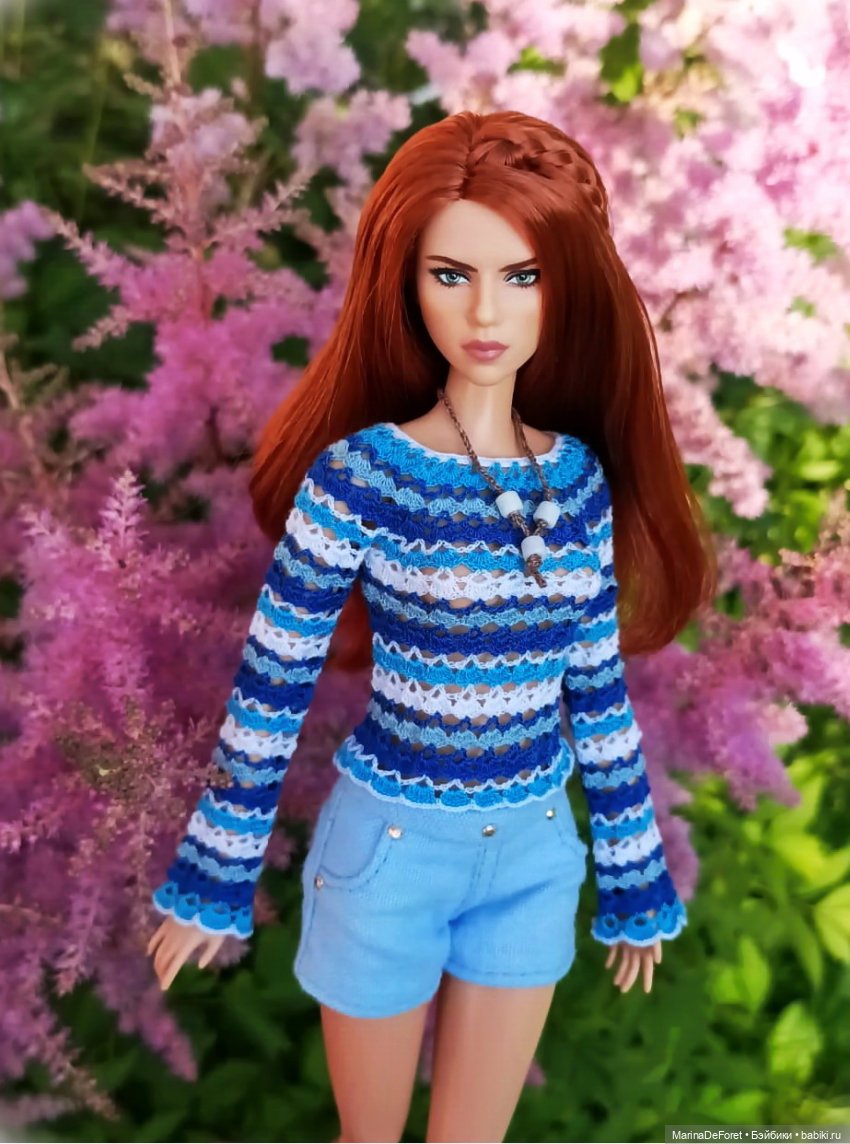 Вязаная одежда для кукол - часть третья - в одну нитку