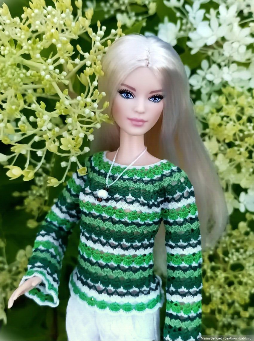 Вязаная одежда для кукол - часть третья - в одну нитку
